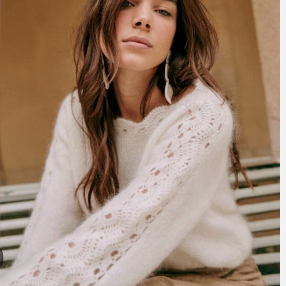 Sezane Stacy Jumper Ecru - Size XS